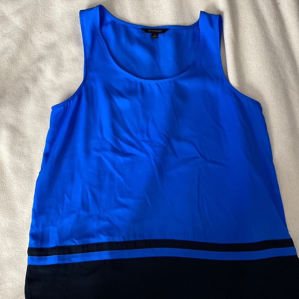 Banana Republic Small Top Blue Black tank polyester S